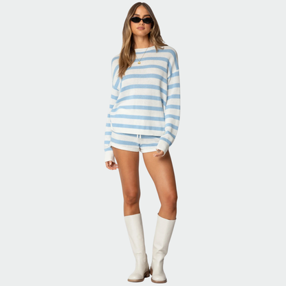Striped Knit Lounge Set