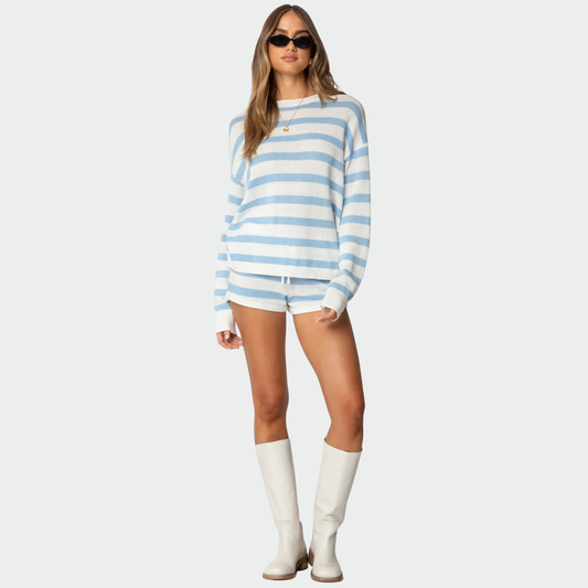 Striped Knit Lounge Set